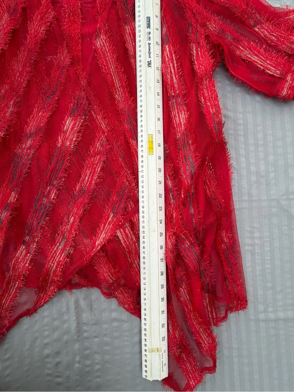 Picca Dilly Red Layered Open-Front Women's Sweater Cardigan